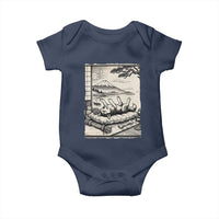 Vintage Japanese Ukiyoe Siberian Husky Baby Onesie Cute Sleeping Animal Gift
