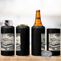 Vintage Japanese Ukiyoe Siberian Husky 4 in 1 Can Cooler Tumbler Cute Sleeping Animal Gift