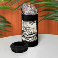 Vintage Japanese Ukiyoe Siberian Husky 4 in 1 Can Cooler Tumbler Cute Sleeping Animal Gift