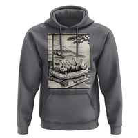 Vintage Japanese Ukiyoe Siberian Husky Hoodie Cute Sleeping Animal Gift