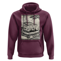 Vintage Japanese Ukiyoe Siberian Husky Hoodie Cute Sleeping Animal Gift