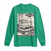 Vintage Japanese Ukiyoe Siberian Husky Long Sleeve Shirt Cute Sleeping Animal Gift