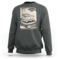 Vintage Japanese Ukiyoe Siberian Husky Sweatshirt Cute Sleeping Animal Gift