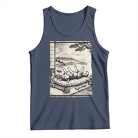 Vintage Japanese Ukiyoe Siberian Husky Tank Top Cute Sleeping Animal Gift