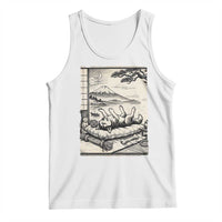 Vintage Japanese Ukiyoe Siberian Husky Tank Top Cute Sleeping Animal Gift