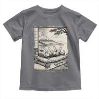 Vintage Japanese Ukiyoe Siberian Husky Toddler T Shirt Cute Sleeping Animal Gift