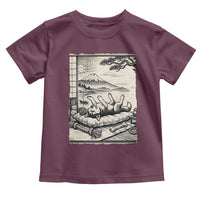 Vintage Japanese Ukiyoe Siberian Husky Toddler T Shirt Cute Sleeping Animal Gift