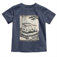Vintage Japanese Ukiyoe Siberian Husky Toddler T Shirt Cute Sleeping Animal Gift