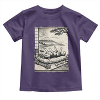 Vintage Japanese Ukiyoe Siberian Husky Toddler T Shirt Cute Sleeping Animal Gift