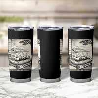 Vintage Japanese Ukiyoe Siberian Husky Tumbler Cup Cute Sleeping Animal Gift