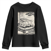 Vintage Japanese Ukiyoe Siberian Husky Youth Sweatshirt Cute Sleeping Animal Gift