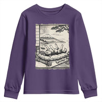 Vintage Japanese Ukiyoe Siberian Husky Youth Sweatshirt Cute Sleeping Animal Gift