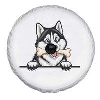 Cute Siberian Husky Puppy Spare Tire Cover Chewing Bone Meme
