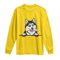 Cute Siberian Husky Puppy Long Sleeve Shirt Chewing Bone Meme