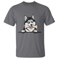 Cute Siberian Husky Puppy T Shirt Chewing Bone Meme