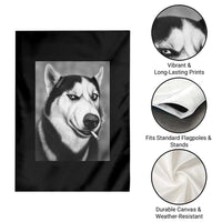 Smoking Siberian Husky Meme Garden Flag Funny Dog Face Gift For Dog Lovers