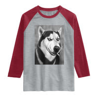 Smoking Siberian Husky Meme Raglan Shirt Funny Dog Face Gift For Dog Lovers