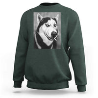 Smoking Siberian Husky Meme Sweatshirt Funny Dog Face Gift For Dog Lovers