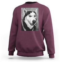 Smoking Siberian Husky Meme Sweatshirt Funny Dog Face Gift For Dog Lovers