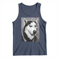Smoking Siberian Husky Meme Tank Top Funny Dog Face Gift For Dog Lovers