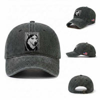 Smoking Siberian Husky Meme Washed Cotton Baseball Cap Funny Dog Face Gift For Dog Lovers