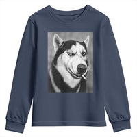 Smoking Siberian Husky Meme Youth Sweatshirt Funny Dog Face Gift For Dog Lovers