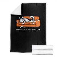 Mischievous Husky Owner Gift Throw Blanket Chaos But Make It Cute