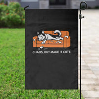 Mischievous Husky Owner Gift Garden Flag Chaos But Make It Cute
