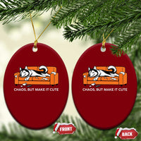 Mischievous Husky Owner Gift Ceramic Ornament Chaos But Make It Cute