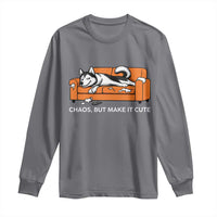 Mischievous Husky Owner Gift Long Sleeve Shirt Chaos But Make It Cute