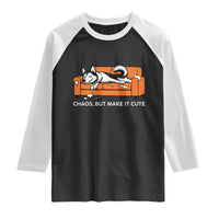 Mischievous Husky Owner Gift Raglan Shirt Chaos But Make It Cute
