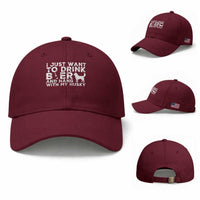 Drink Beer And Hang With My Husky Baseball Cap Funny Dog Lover