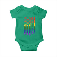Pride Month Rainbow Flag Graphic Baby Onesie Lesbian Gay LGBT America Flag