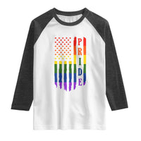 Pride Month Rainbow Flag Graphic Raglan Shirt Lesbian Gay LGBT America Flag