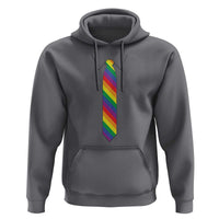 Funny Rainbow Striped Necktie Hoodie LGBT Pride Support Graphic