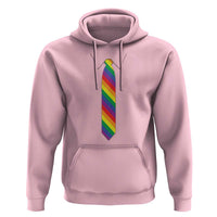 Funny Rainbow Striped Necktie Hoodie LGBT Pride Support Graphic