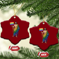 Christian LGBTQ Support Ceramic Ornament Jesus Loves Everyone