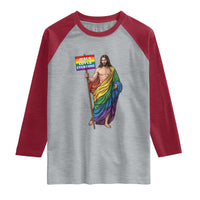 Christian LGBTQ Support Raglan Shirt Jesus Loves Everyone
