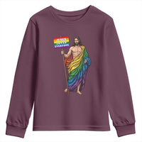 Christian LGBTQ Support Youth Sweatshirt Jesus Loves Everyone
