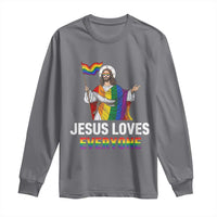 Funny Rainbow Jesus Loves Everyone Long Sleeve Shirt Religious LGBTQ Support