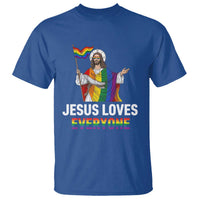 Funny Rainbow Jesus Loves Everyone T Shirt Religious LGBTQ Support