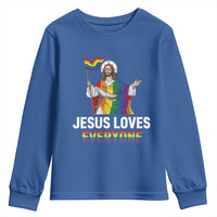 Funny Rainbow Jesus Loves Everyone Youth Sweatshirt Religious LGBTQ Support