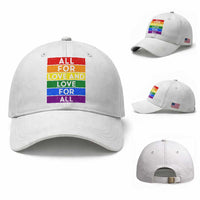 Vintage All For Love And Love For All Baseball Cap Pride Month Rainbow Graphic