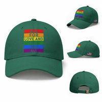 Vintage All For Love And Love For All Baseball Cap Pride Month Rainbow Graphic