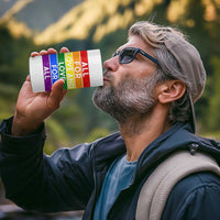 Vintage All For Love And Love For All 4 in 1 Can Cooler Tumbler Pride Month Rainbow Graphic