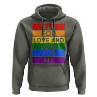 Vintage All For Love And Love For All Hoodie Pride Month Rainbow Graphic