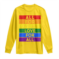 Vintage All For Love And Love For All Long Sleeve Shirt Pride Month Rainbow Graphic