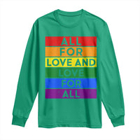 Vintage All For Love And Love For All Long Sleeve Shirt Pride Month Rainbow Graphic