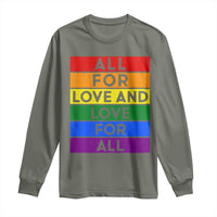 Vintage All For Love And Love For All Long Sleeve Shirt Pride Month Rainbow Graphic