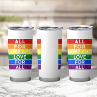 Vintage All For Love And Love For All Tumbler Cup Pride Month Rainbow Graphic